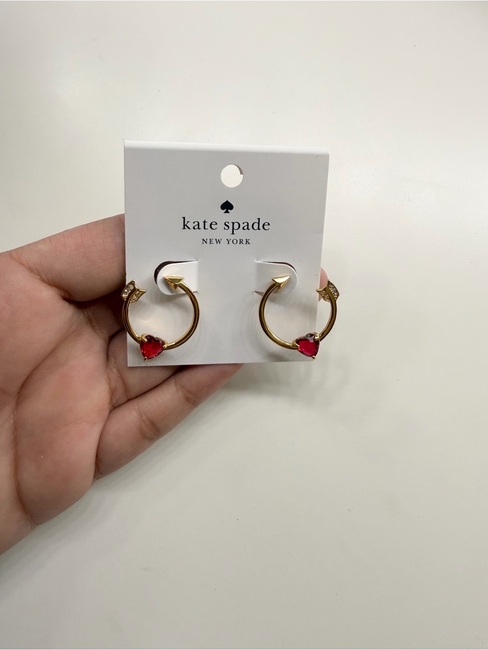 Kate Spade Lovestruck Heart & Arrow Gold Hoops